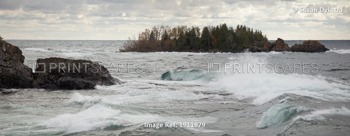 Waves On Lake Superior Near Wawa; Ontario, Canada