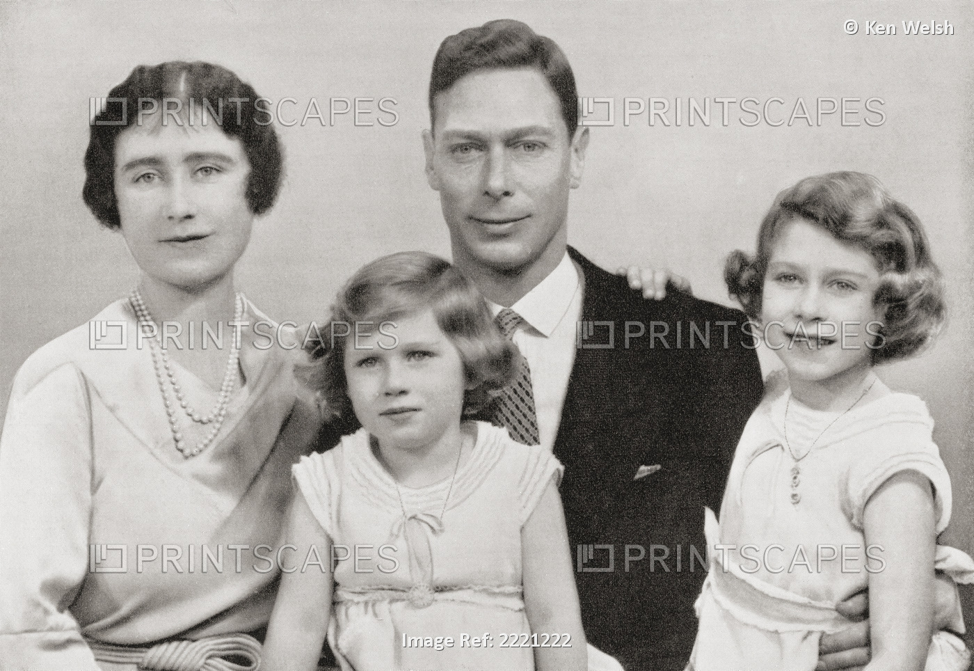 George Vi With His Wife Queen Elizabeth, Elizabeth Angela Marguerite Bowes-Lyon ...