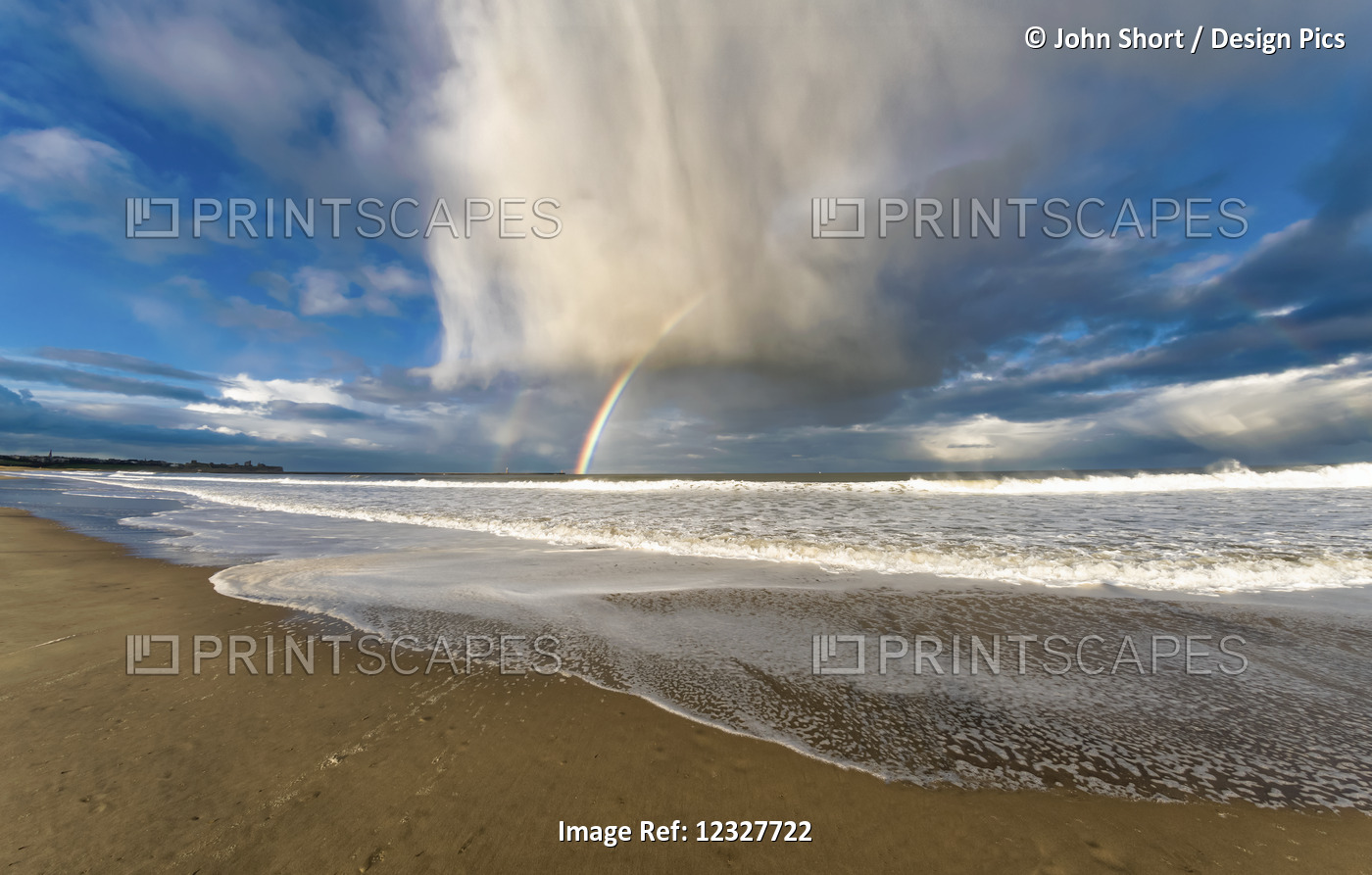 A Rainbow In A Storm Cloud Formation Along The Coast; South Shields, Tyne And ...