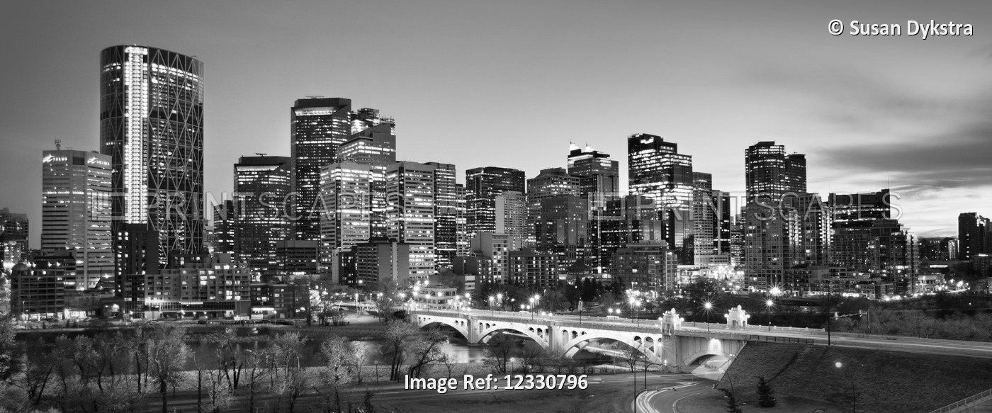 The Calgary Skyline in B&W